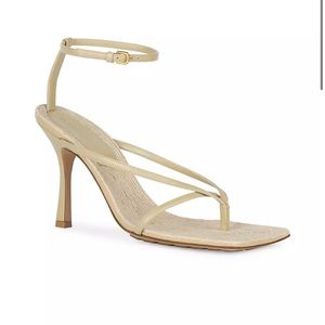 BOTTEGA VENETA STRETCH LEATHER RAFFIA SANDALS 40